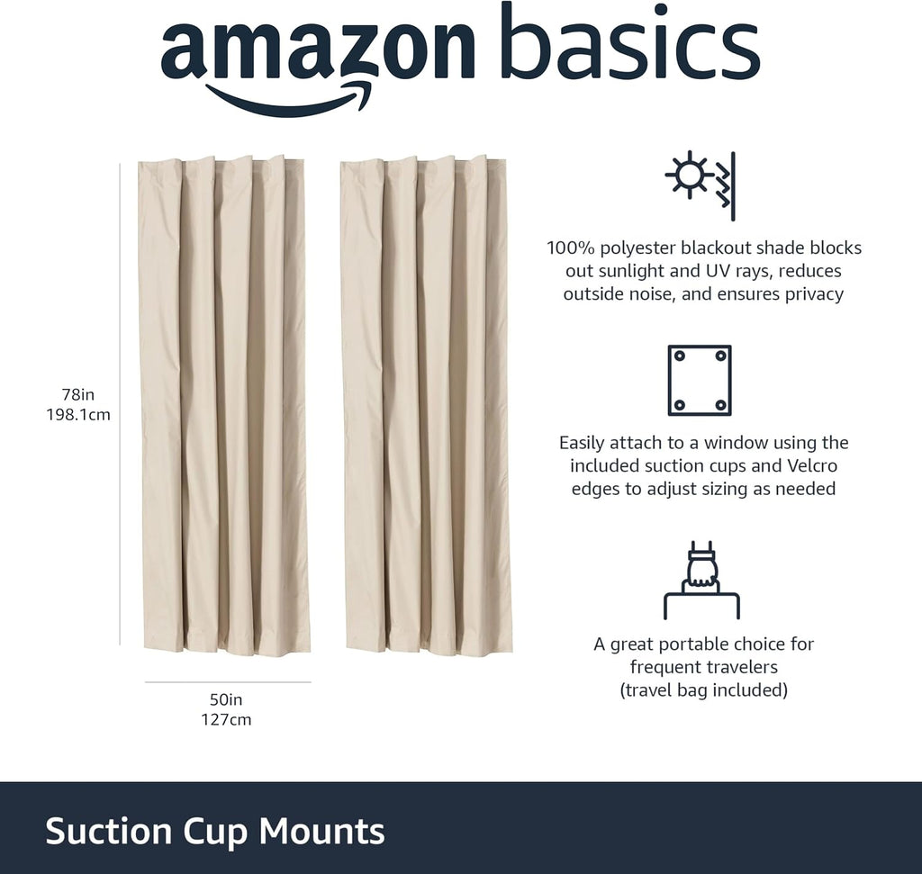 78"L x 50"W polyester curtains in Beige, alternate view 2