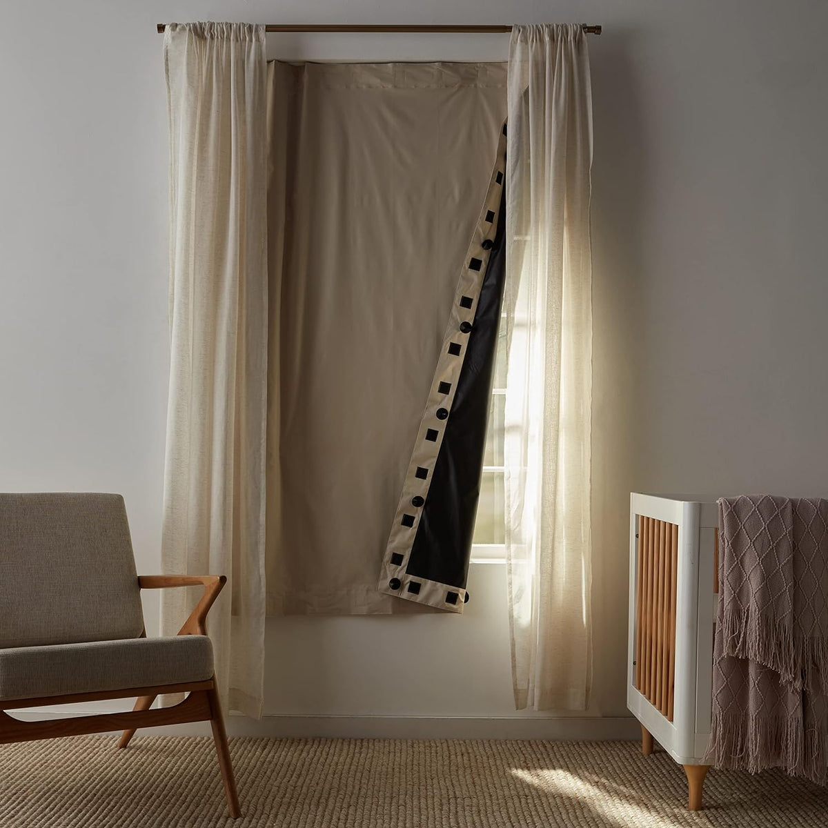 78"L x 50"W polyester curtains in Beige, alternate view 6