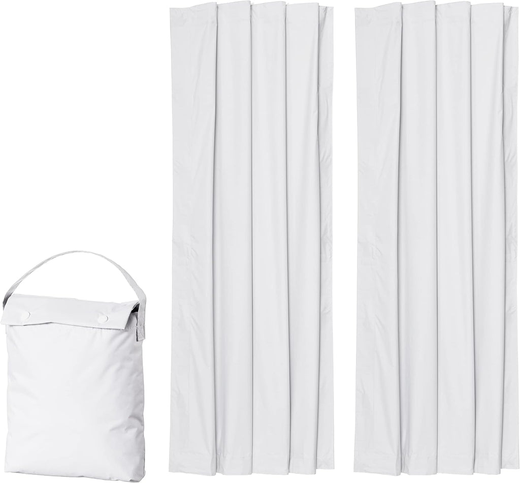 78"L x 50"W polyester curtains in White