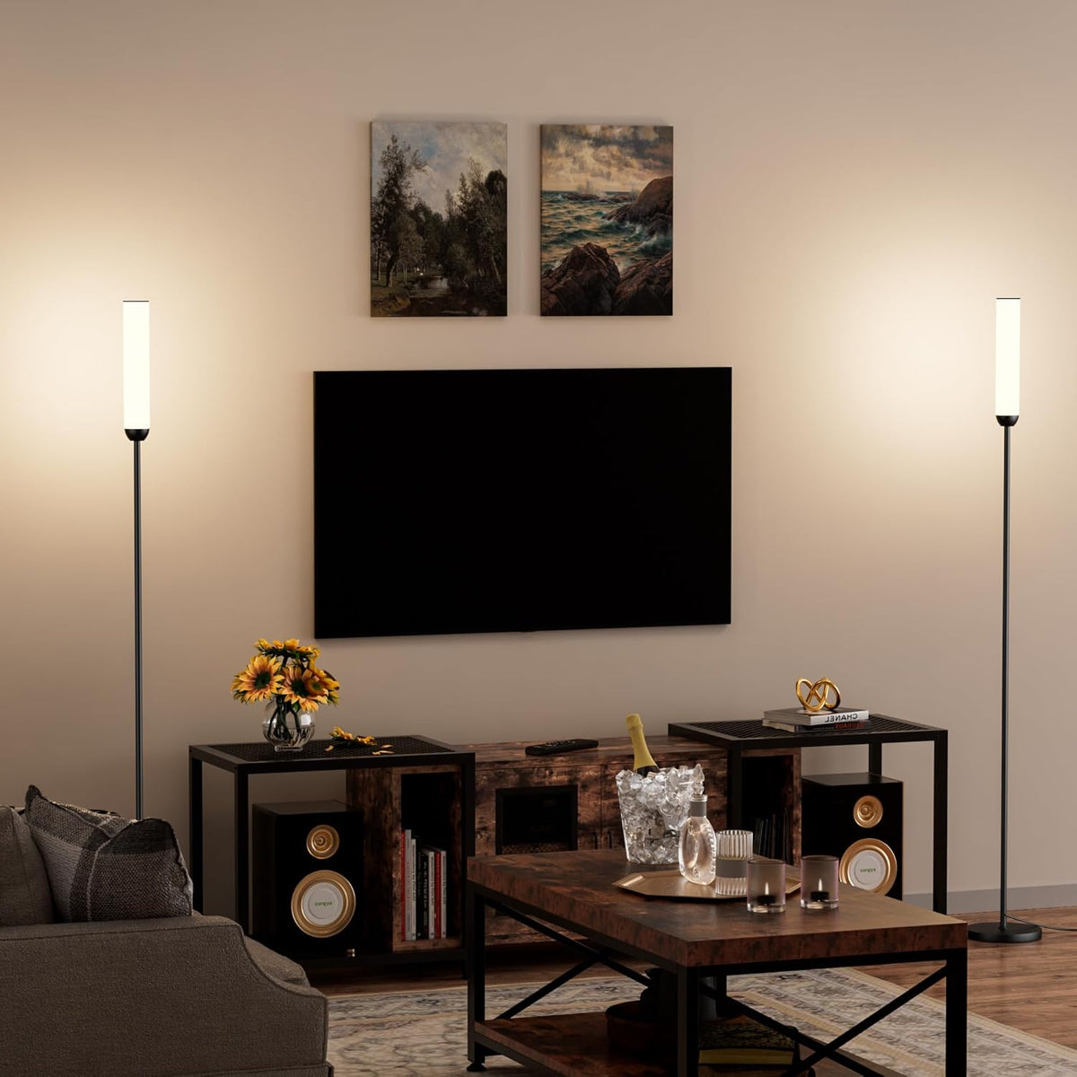 7.87"D x 7.87"W x 64.96"H metal floor lamps, alternate view 4