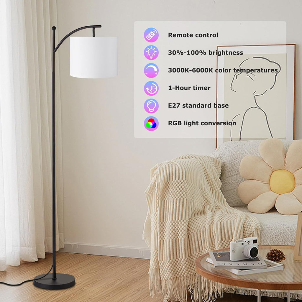 8.66"D x 10.04"W x 60.63"H linen floor lamps, alternate view 2