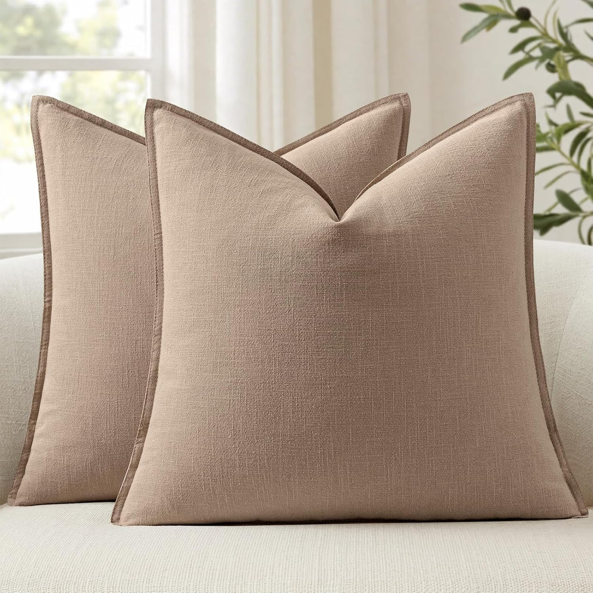 20"L x 20"W cotton throw pillow accessories in Cream