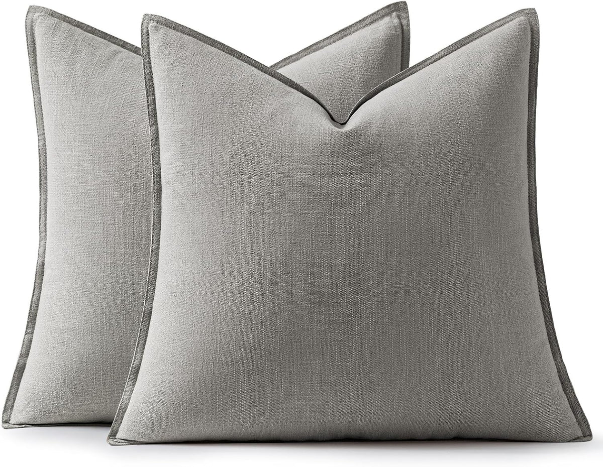 20"L x 20"W cotton throw pillow accessories in Light Gray, alternate view 9