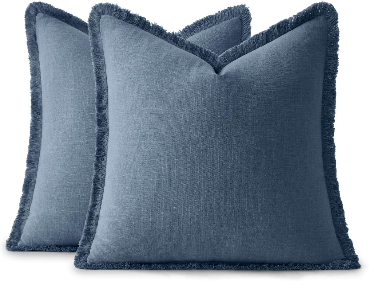 24"L x 24"W cotton throw pillow accessories in Blue Ashes, alternate view 9