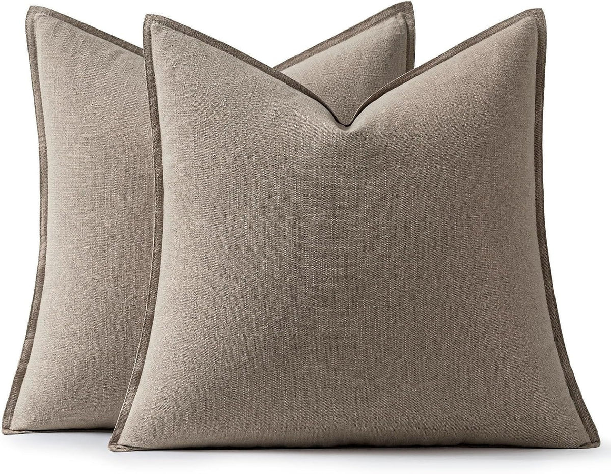 24"L x 24"W cotton throw pillow accessories in Mushroom Brown, alternate view 9