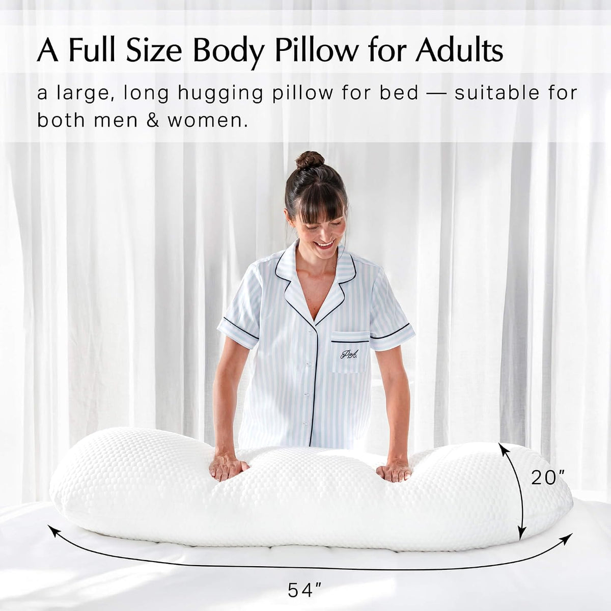 Body Pillow Size 20"x54" microfiber body pillows in White, alternate view 5