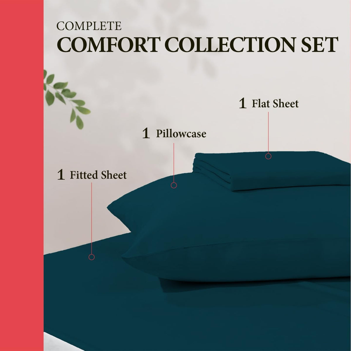 Twin XL cotton bedding sets in Teal, alternate view 3