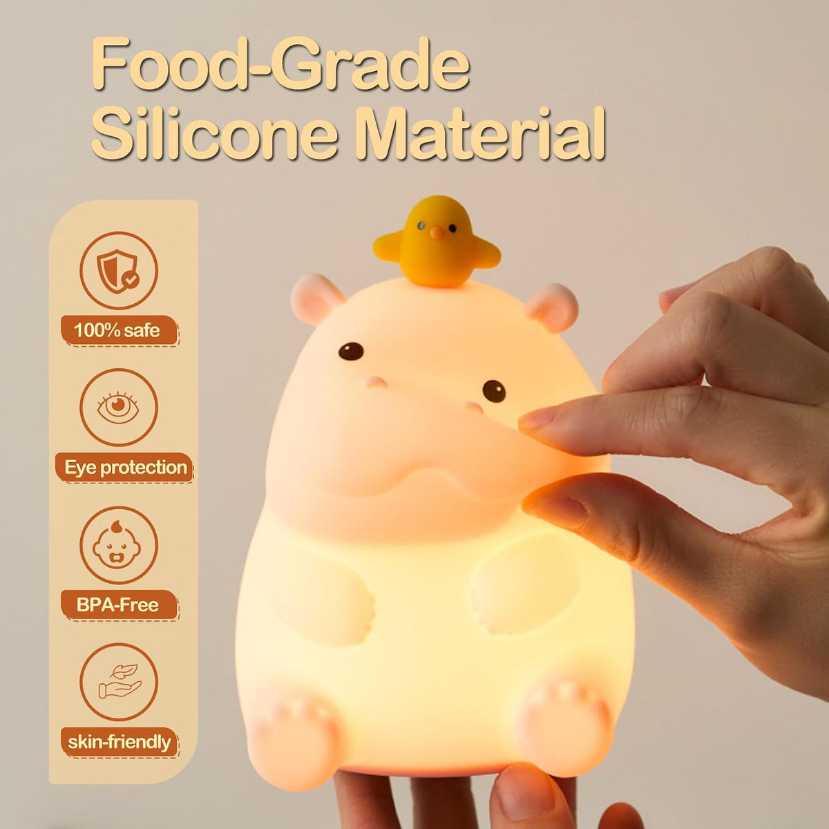 3.54"D x 5.51"W x 4.06"H silicone night lights & ambient lighting, alternate view 5