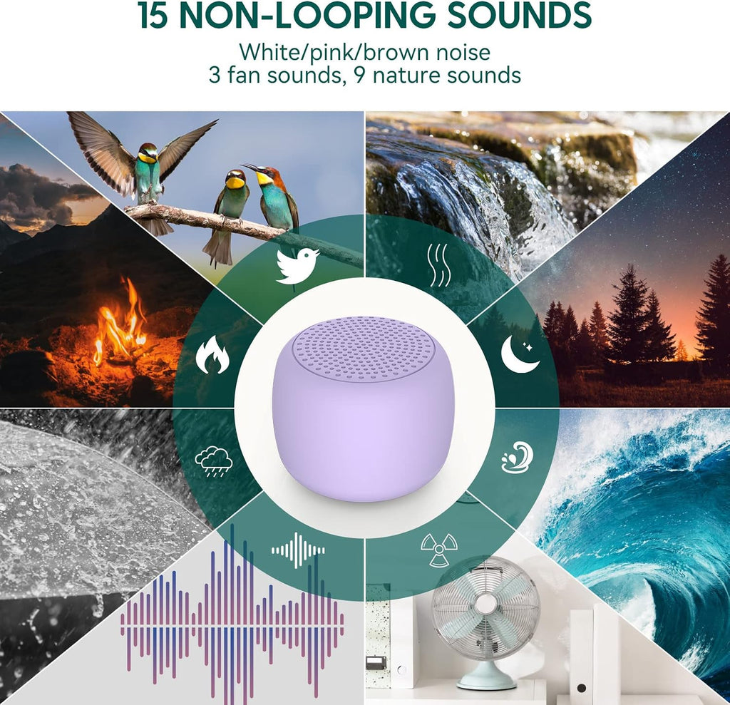 1.89x1.89x1.57 inches plastic white noise machines in Purple, alternate view 3