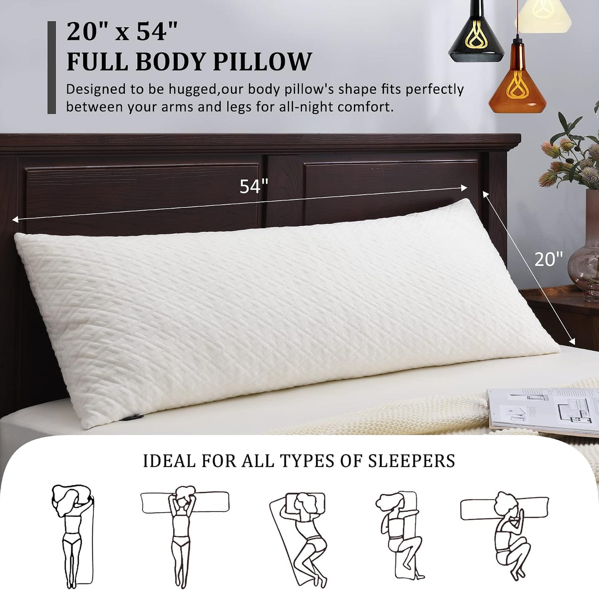 1 Count memory foam body pillows, alternate view 3