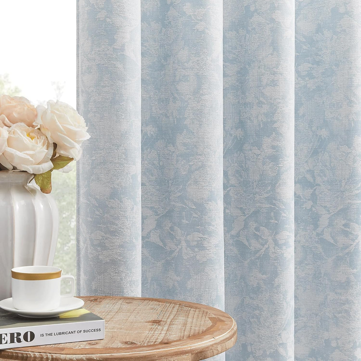108"L x 52"W polyester curtains in Grommet | Blue