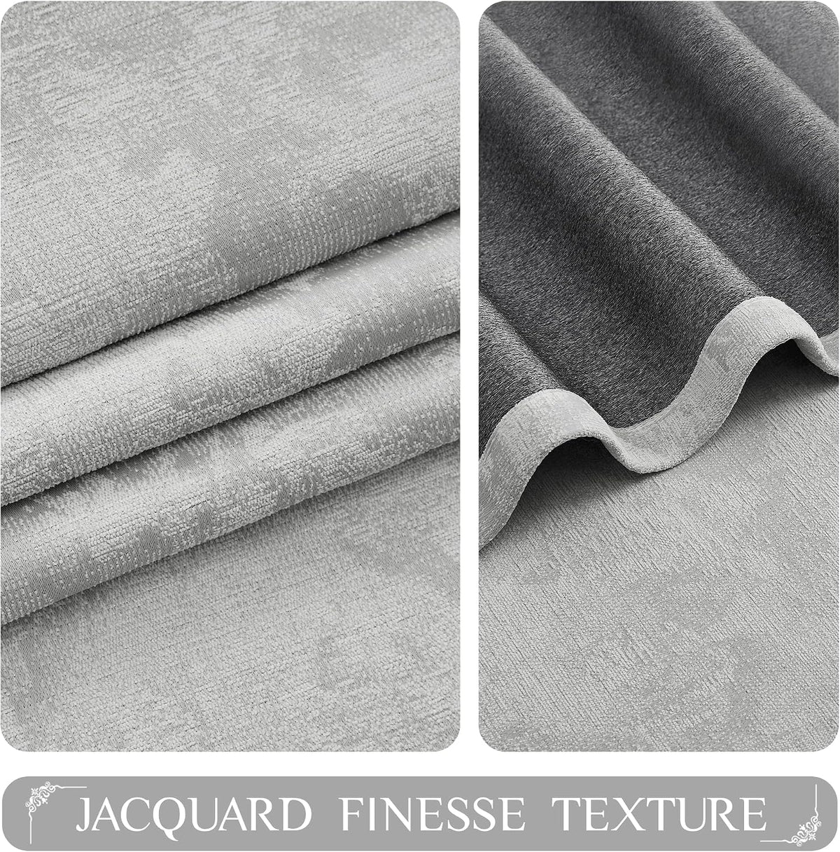 108"L x 52"W polyester curtains in Grommet | Grey, alternate view 3