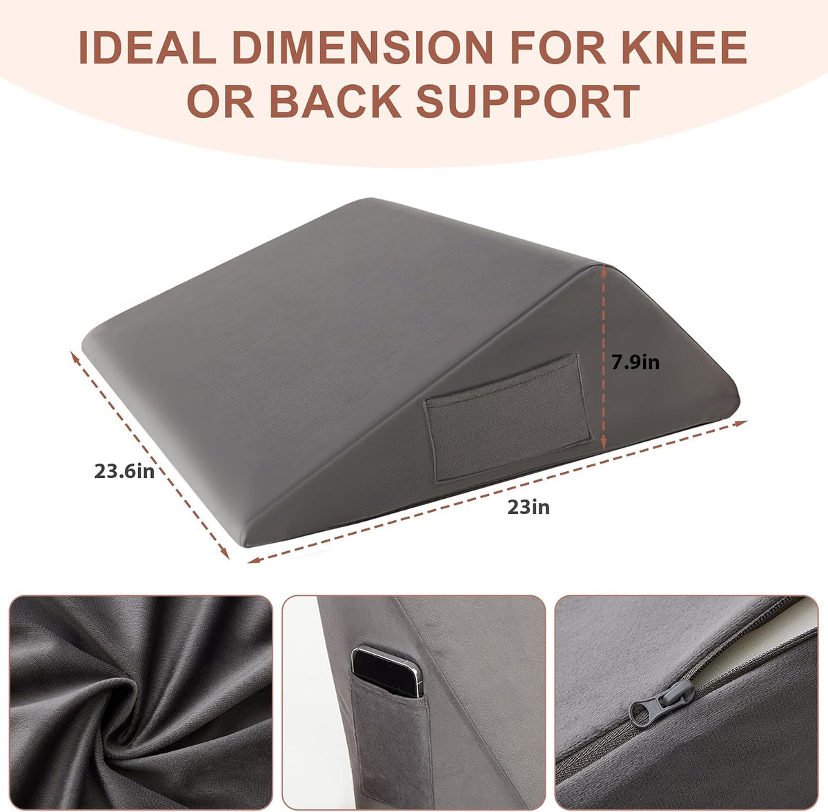 23.6*23*7.9 Inch memory foam wedge pillows, alternate view 3