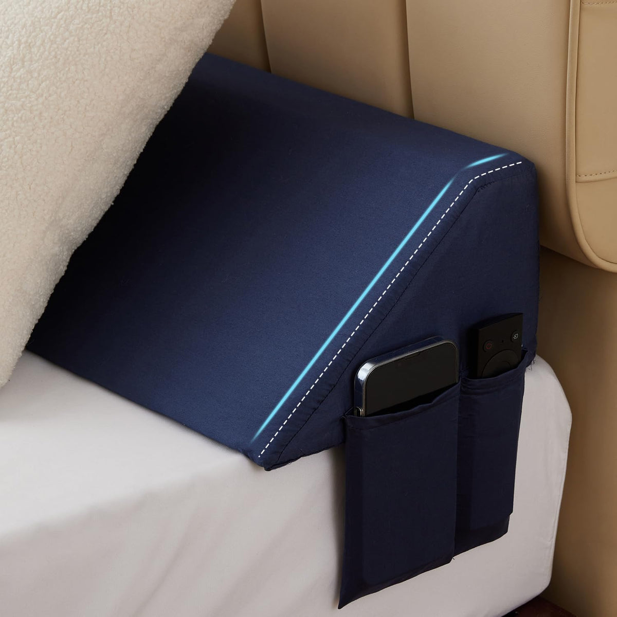 King(76"x10"x6"-Large) wedge pillows in Navy