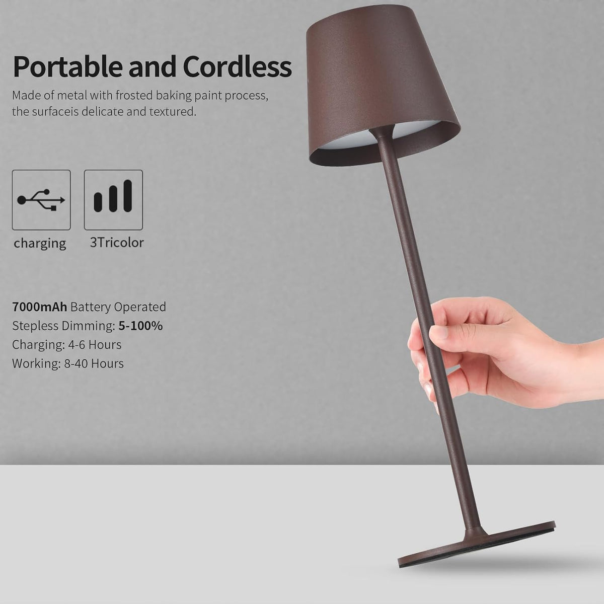 4.3"D x 4.3"W x 14.6"H metal table lamps, alternate view 3