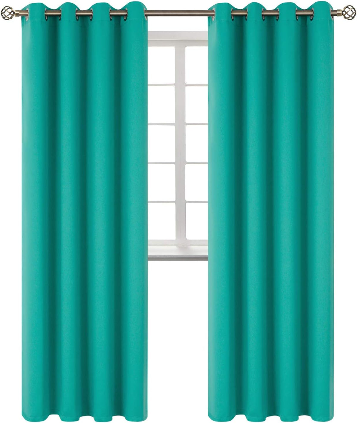108"L x 52"W polyester curtains in Teal