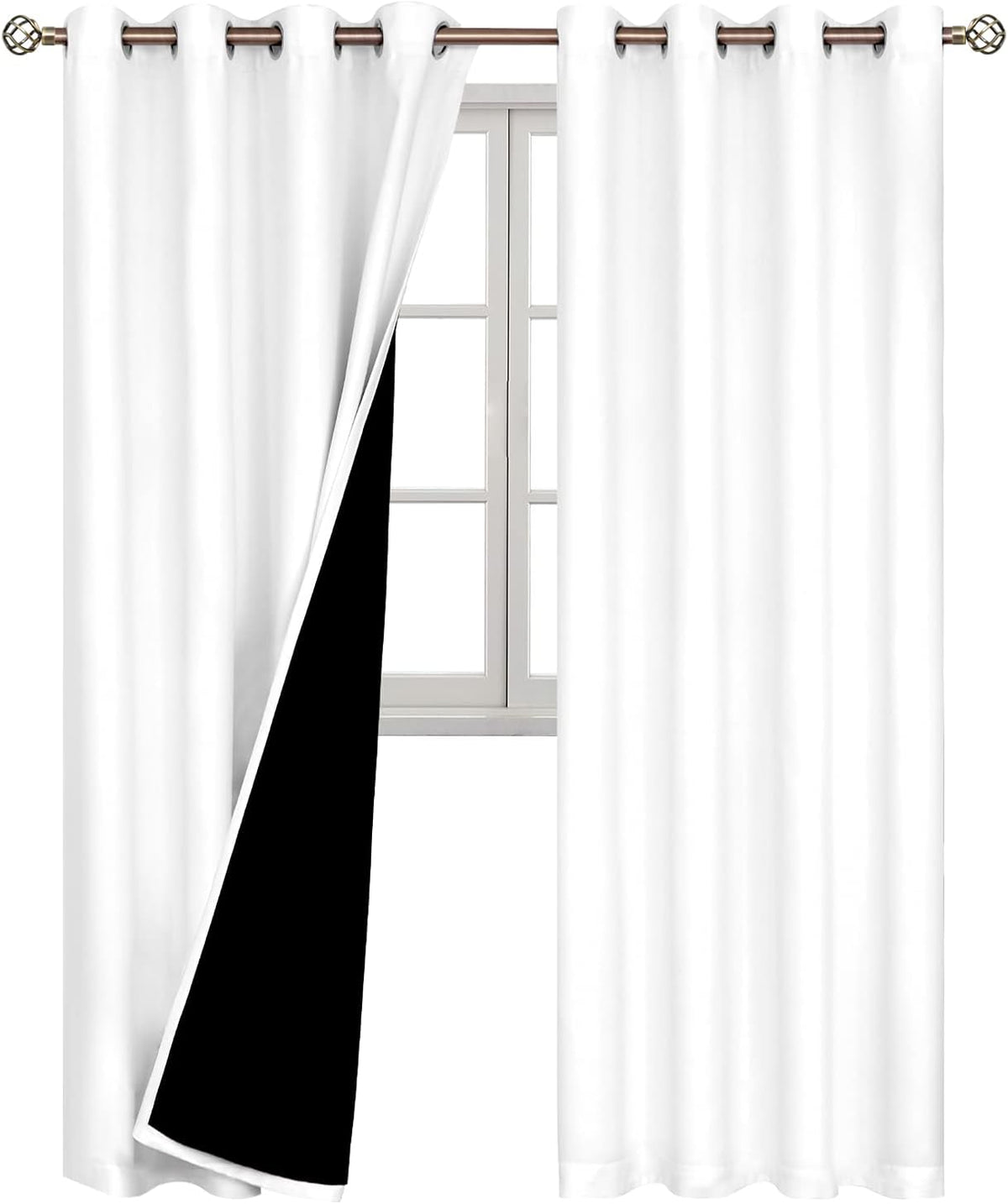108"L x 52"W polyester curtains in White, alternate view 8