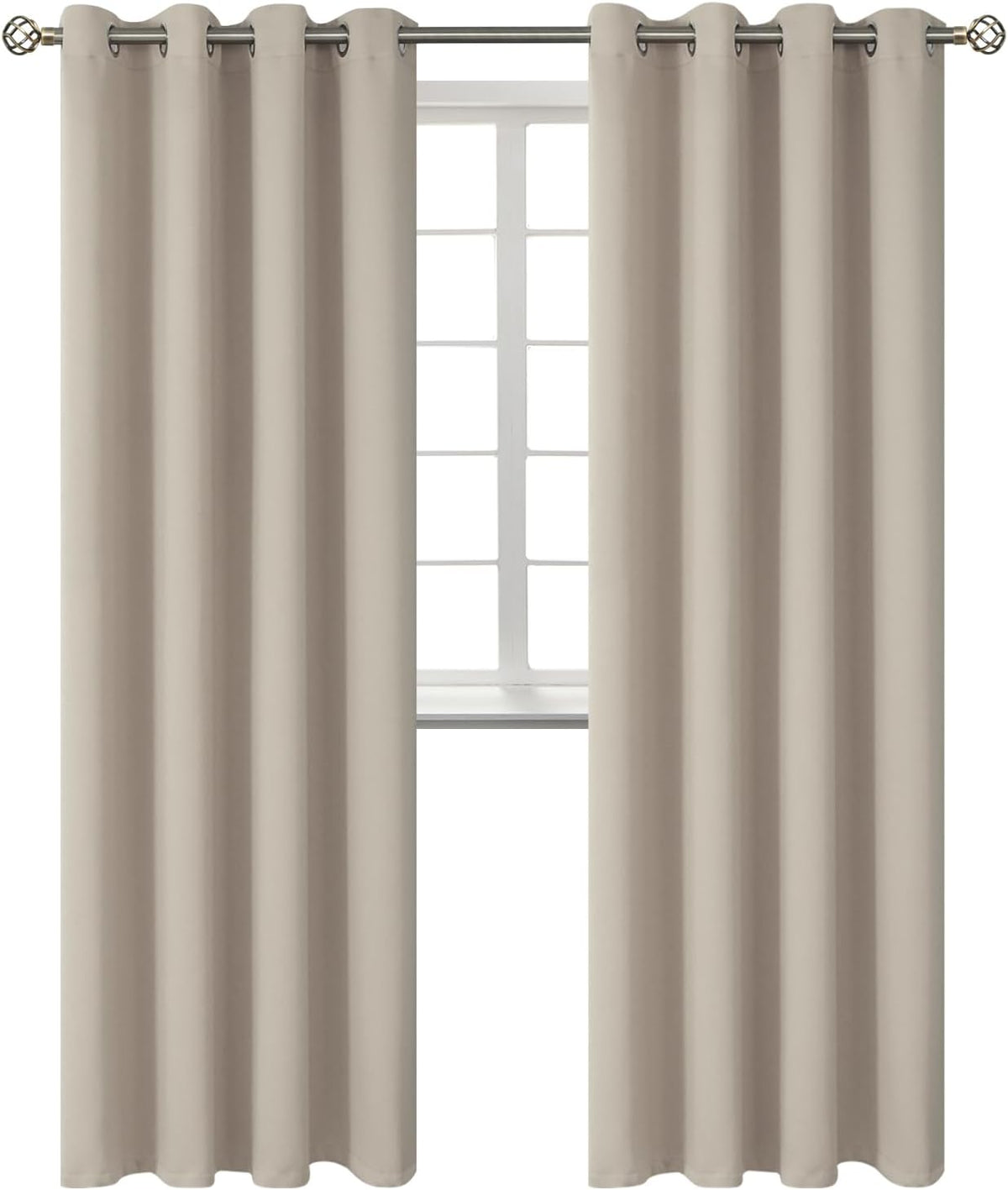 120"L x 52"W polyester curtains in Camel