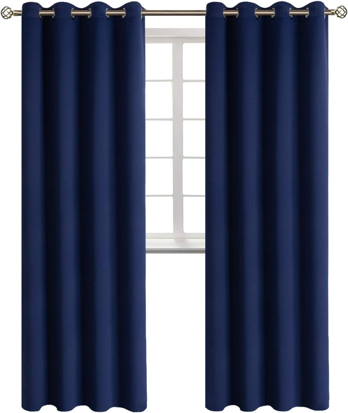 120"L x 52"W polyester curtains in Navy