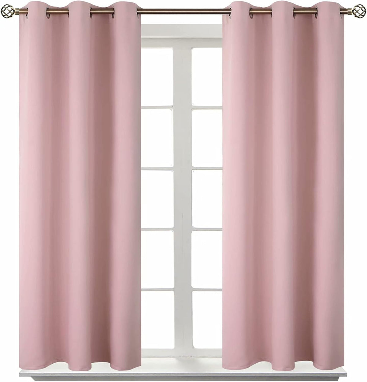 45"L x 38"W polyester curtains in Baby Pink