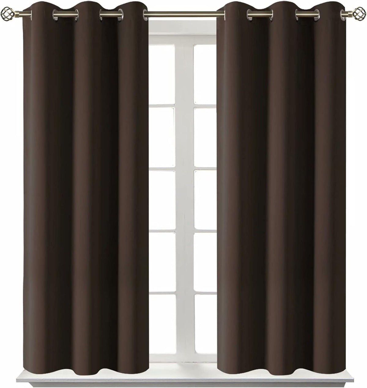 45"L x 38"W polyester curtains in Brown
