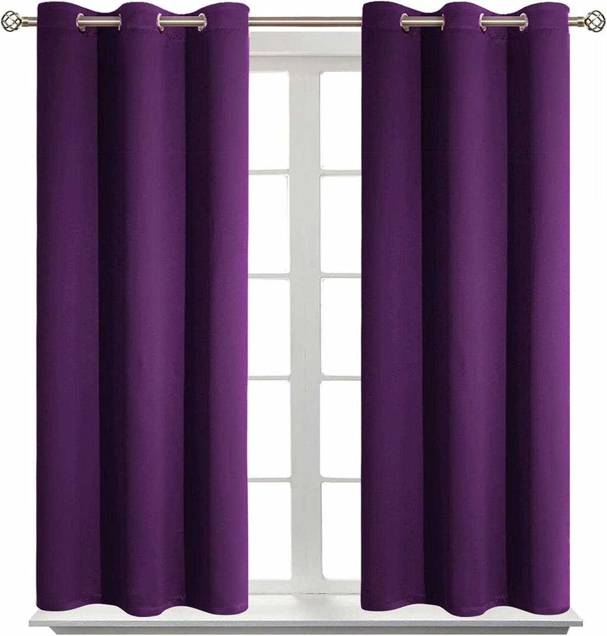 45"L x 38"W polyester curtains in Purple