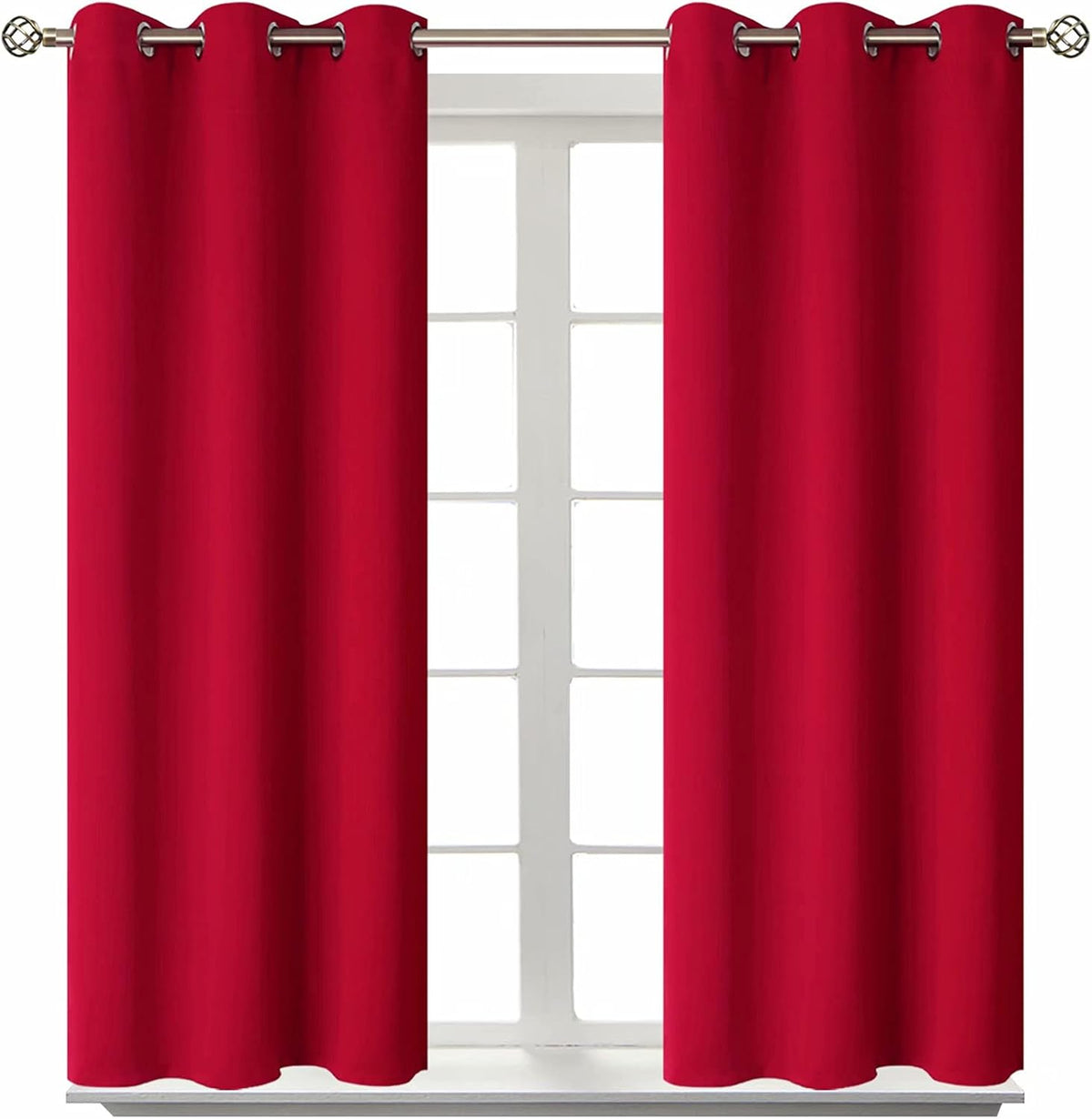 45"L x 38"W polyester curtains in Red