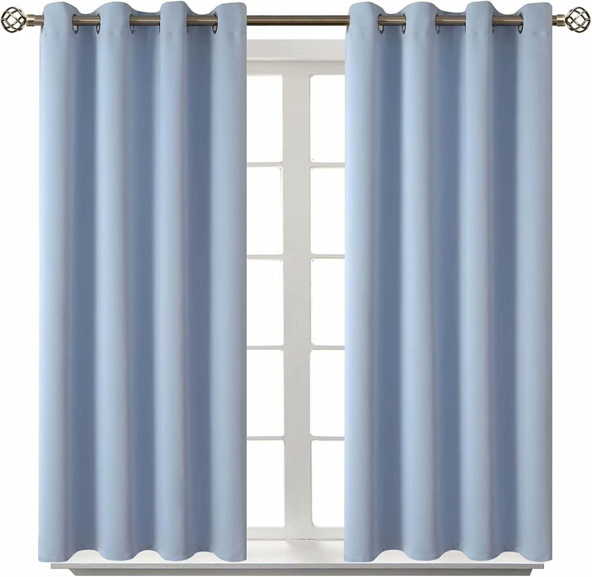 45"L x 52"W fabric curtains in Spa Blue