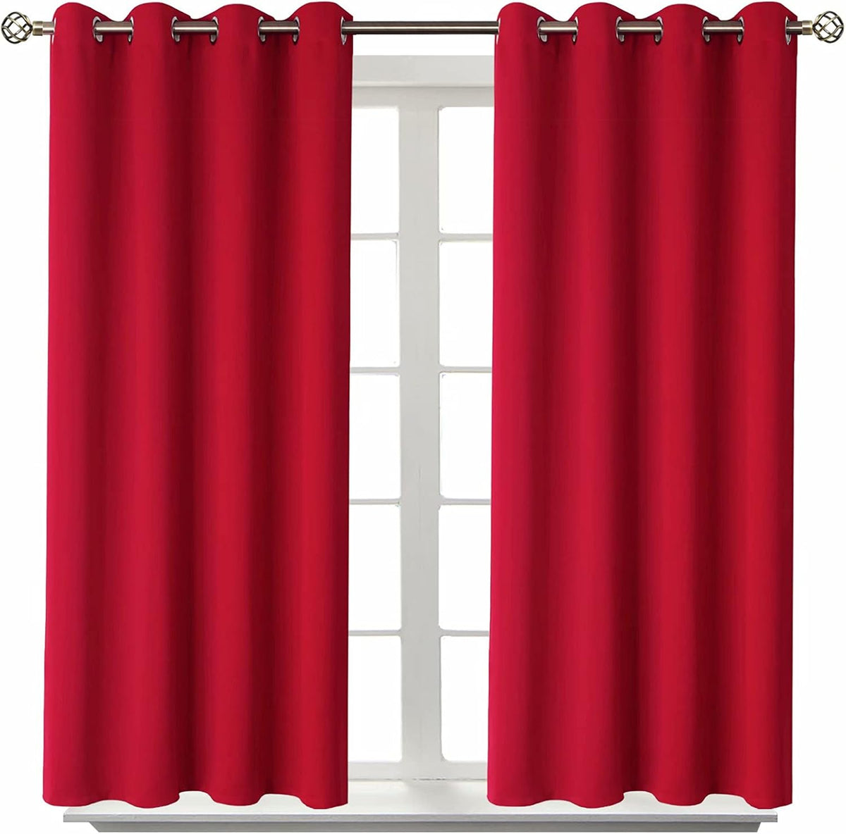 45"L x 52"W polyester curtains in Red