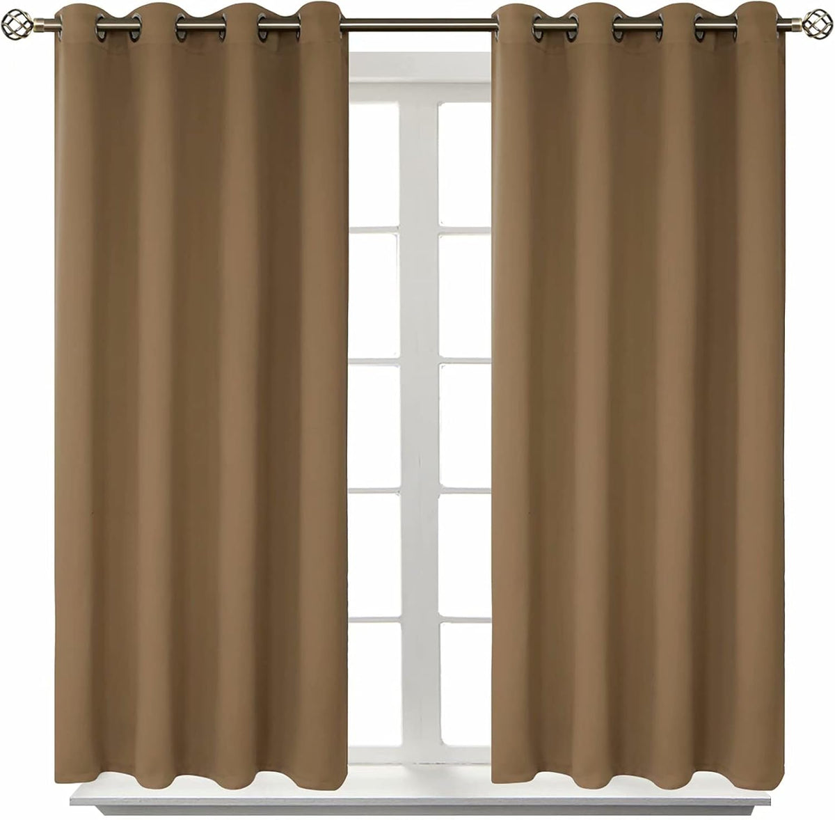 45"L x 52"W polyester curtains in Taupe