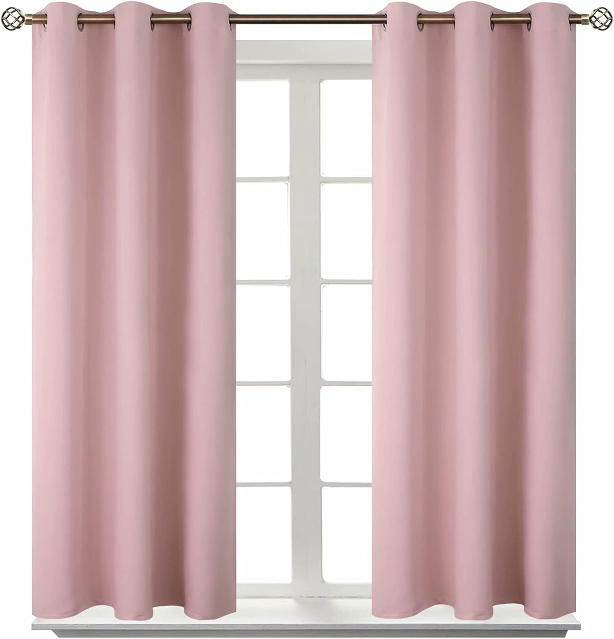 54"L x 38"W polyester curtains in Baby Pink