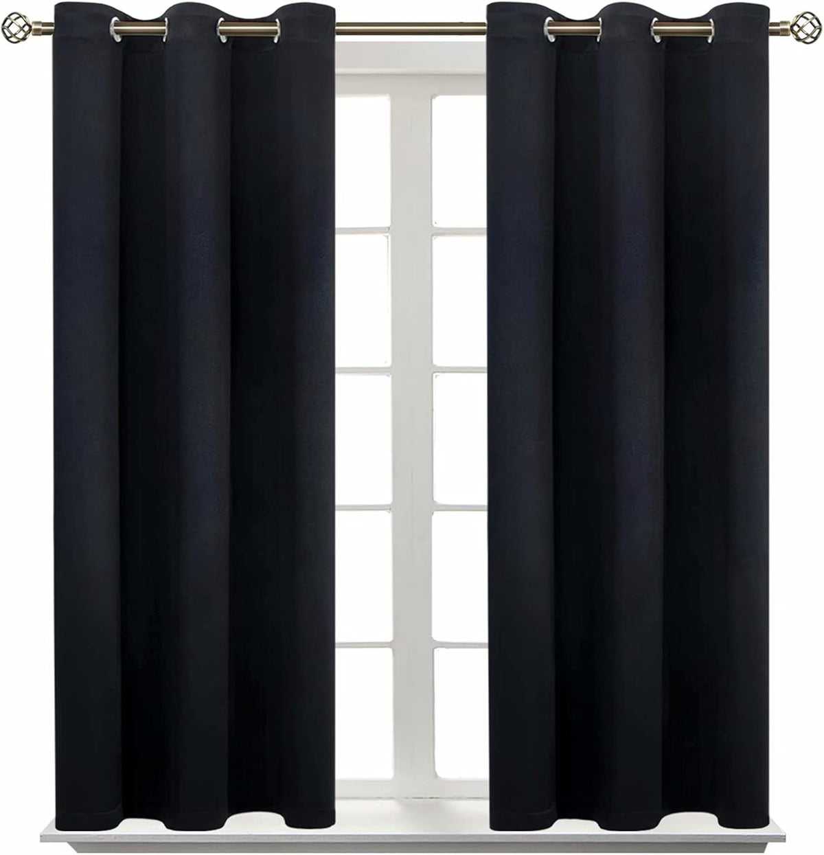 54"L x 38"W polyester curtains in Black