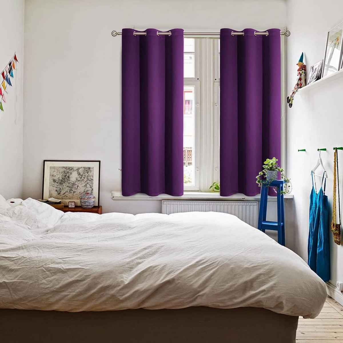 54"L x 38"W polyester curtains in Purple, alternate view 2
