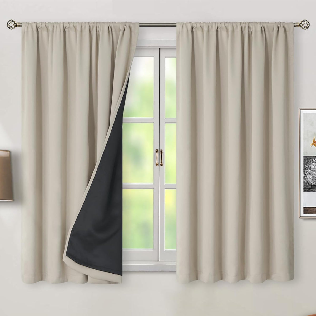 54"L x 52"W fabric curtains, alternate view 2