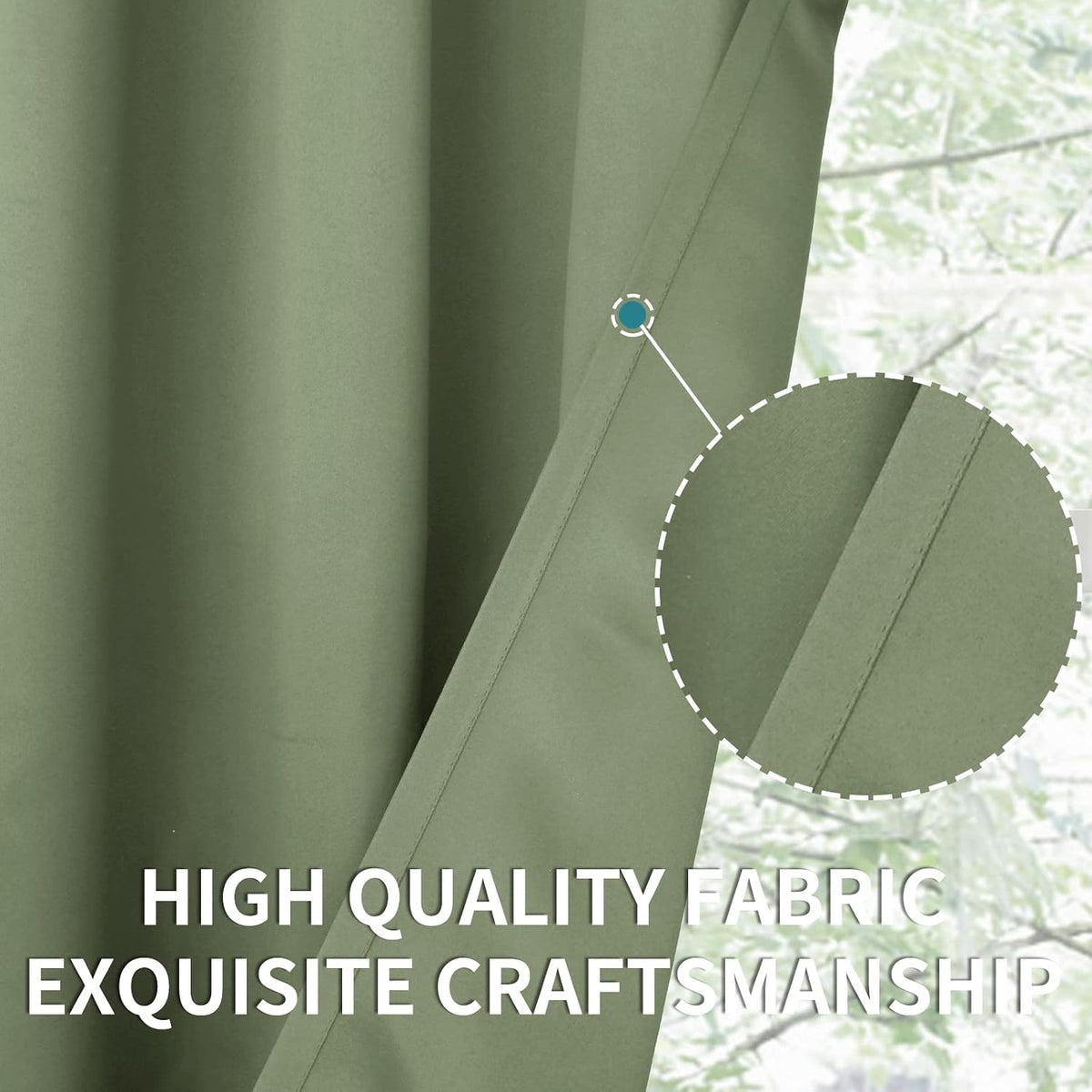 54"L x 52"W polyester curtains in Grass Green, alternate view 7