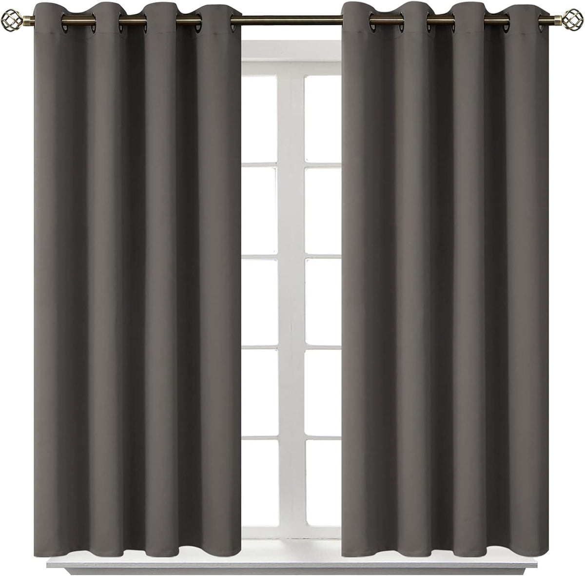 54"L x 52"W polyester curtains in Grey
