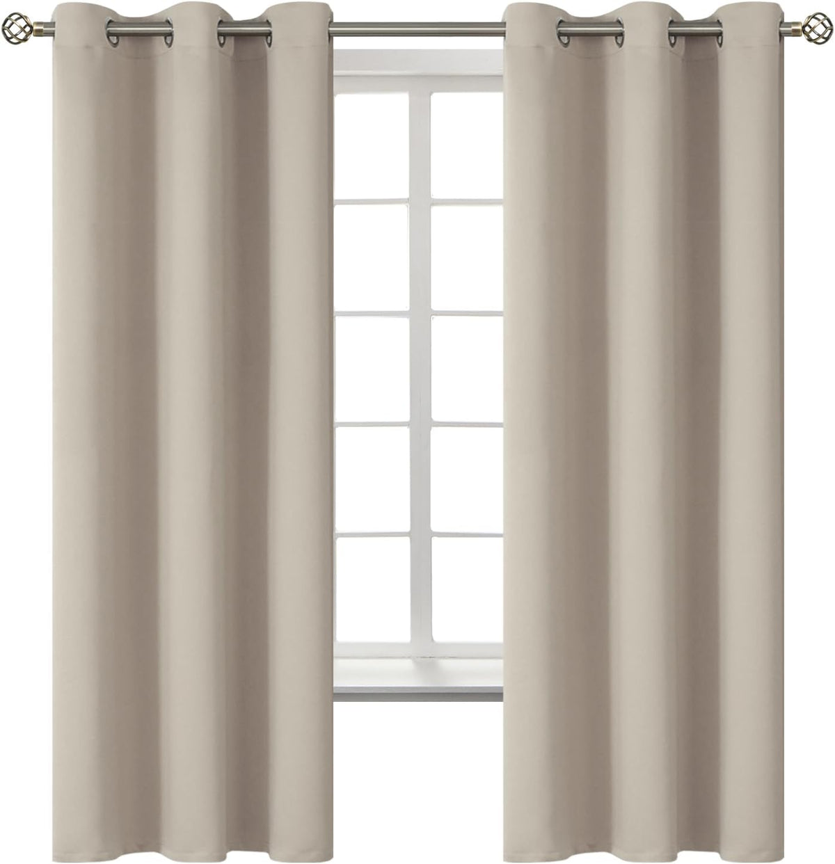 63"L x 38"W polyester curtains in Camel