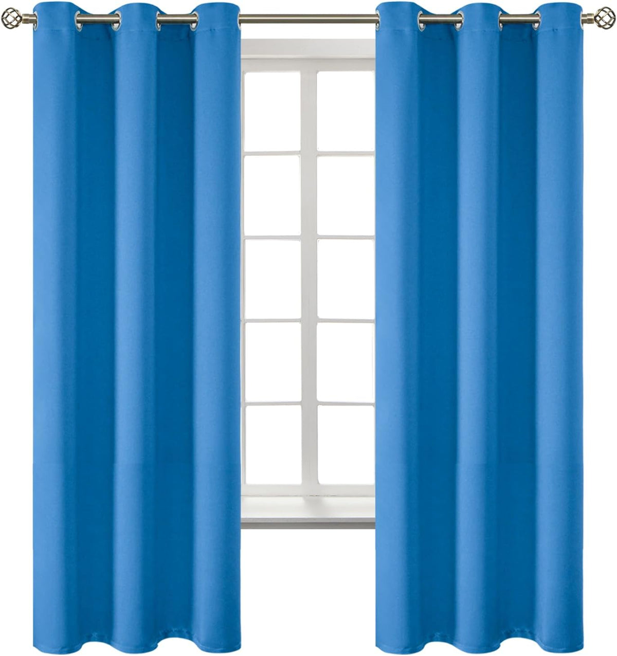 63"L x 42"W polyester curtains in Classic Blue