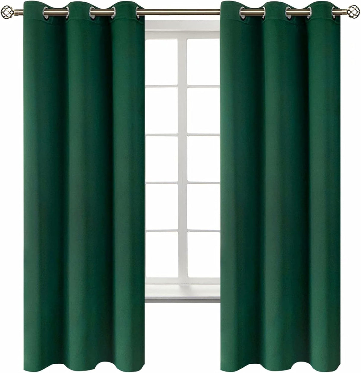 63"L x 42"W polyester curtains in Emerald Green