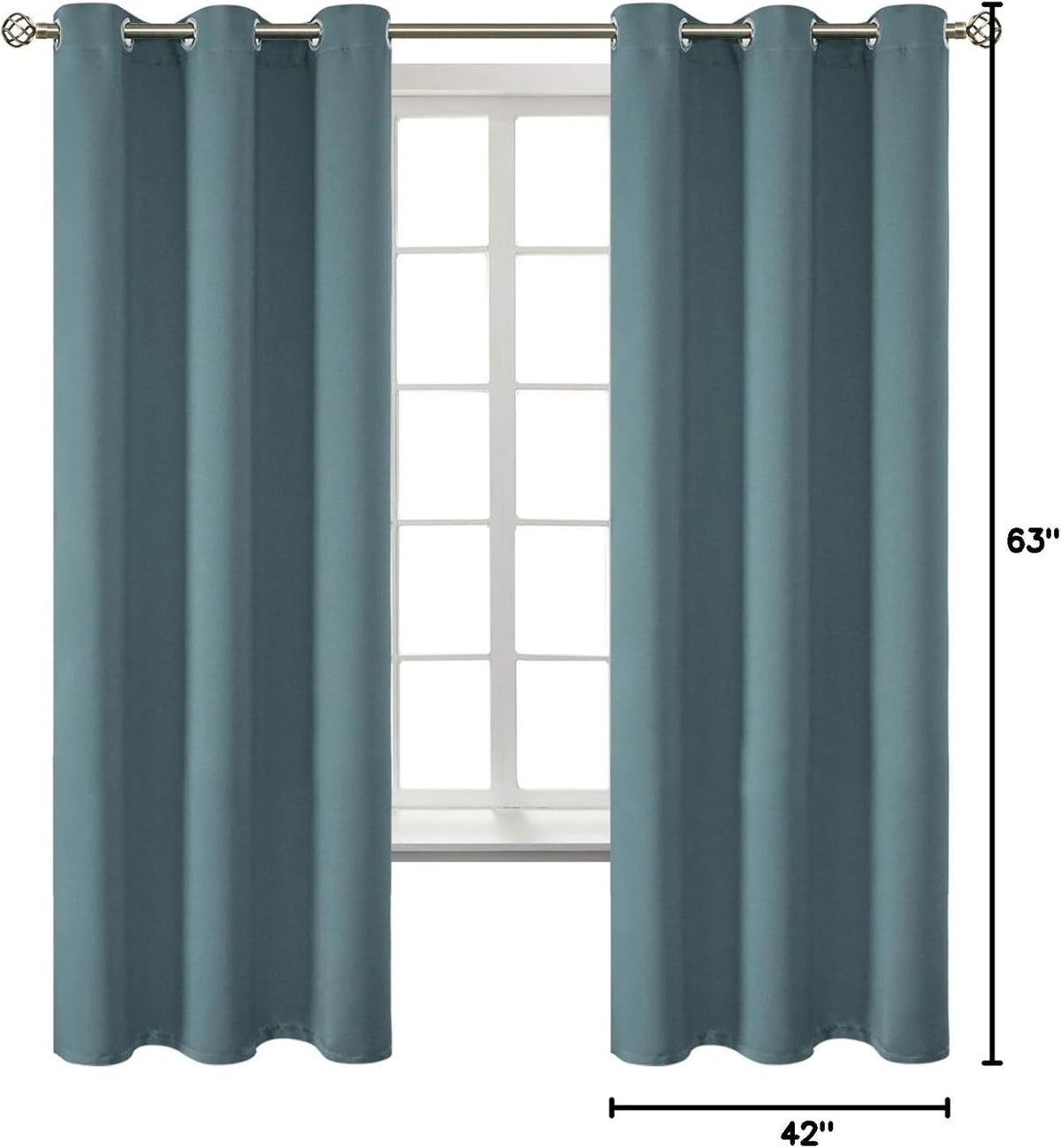 63"L x 42"W polyester curtains in Stone Blue, alternate view 8