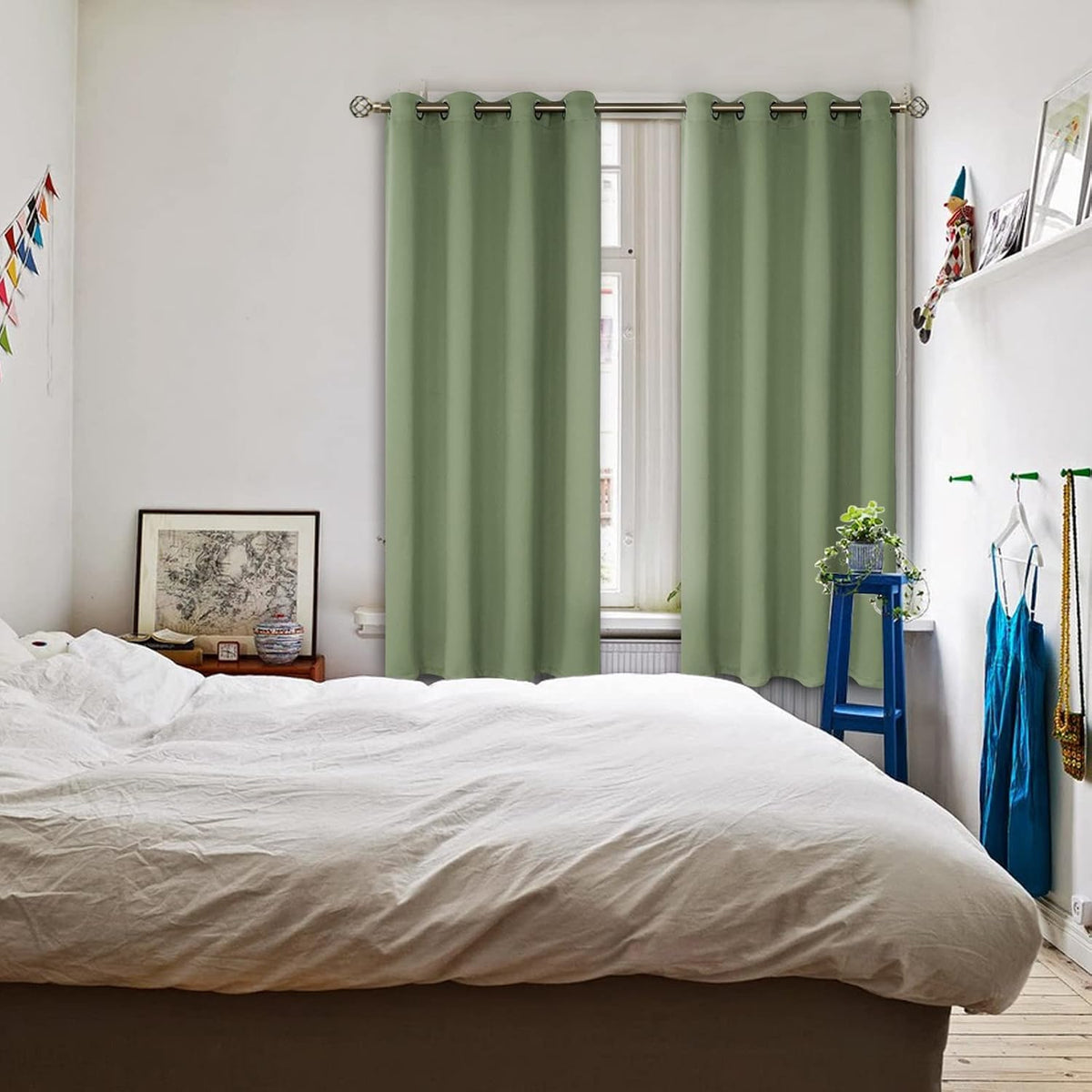 63"L x 52"W polyester curtains in Grass Green, alternate view 2