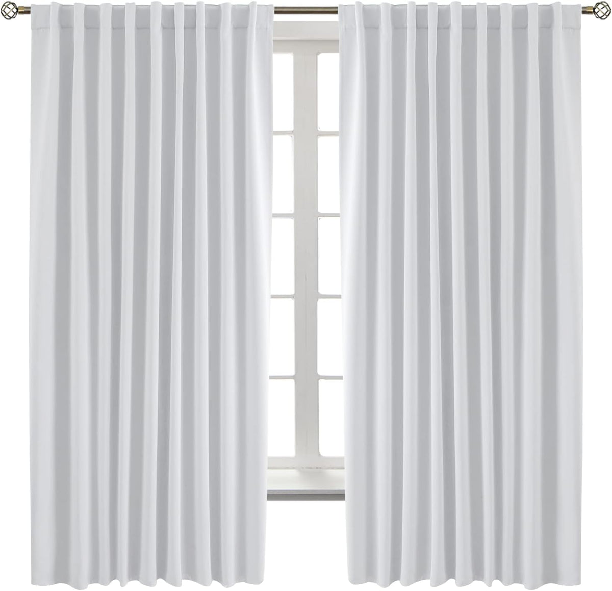 63"L x 70"W fabric curtains in Greyish White, alternate view 8