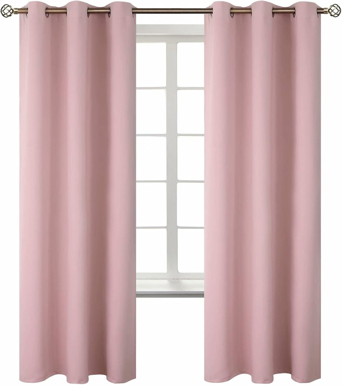 72"L x 42"W polyester curtains in Baby Pink
