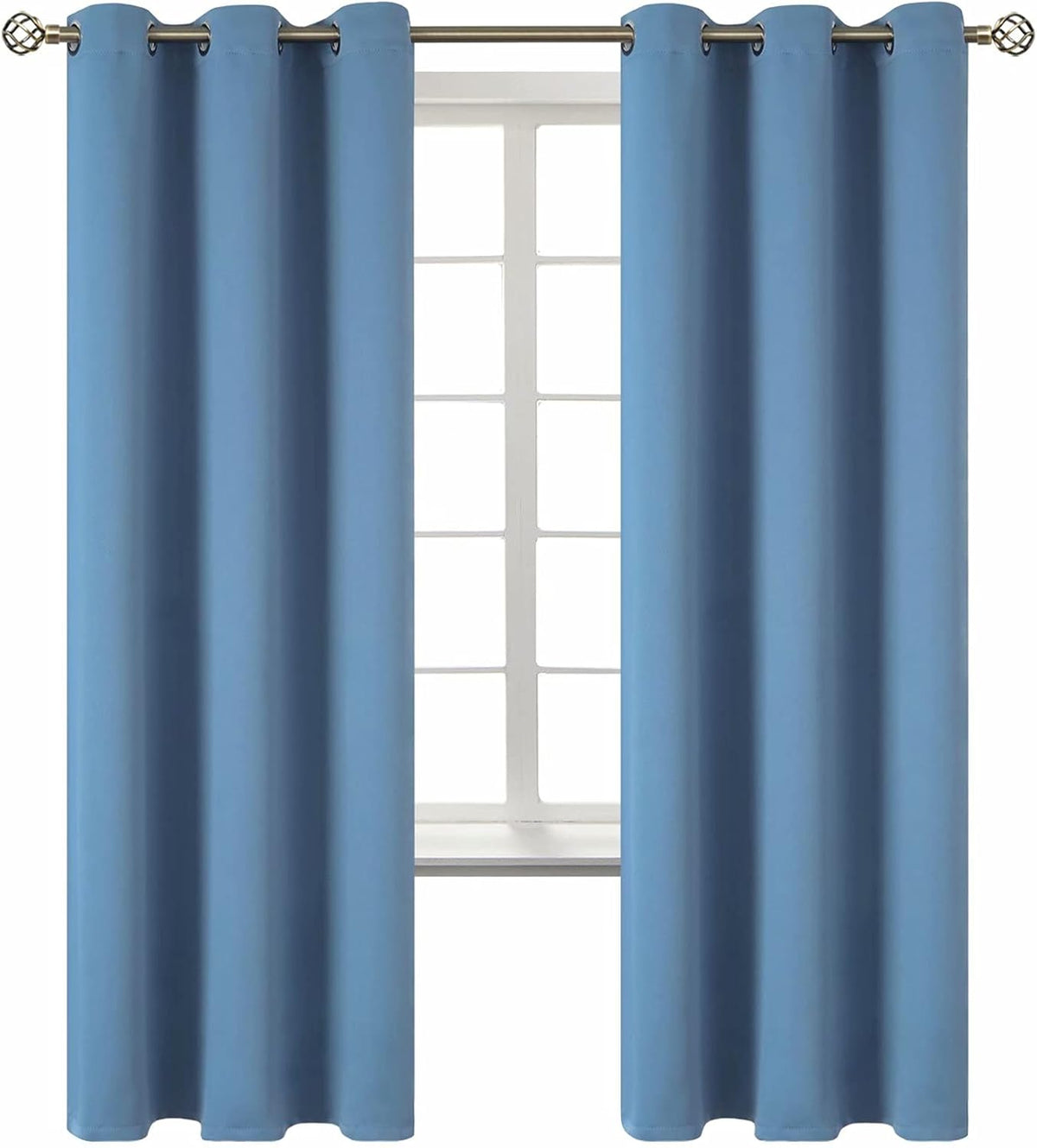 72"L x 42"W polyester curtains in Faded Denim