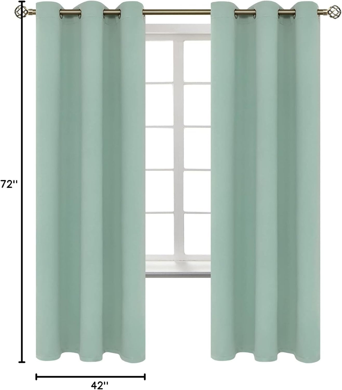 72"L x 42"W polyester curtains in Frosty Green, alternate view 9