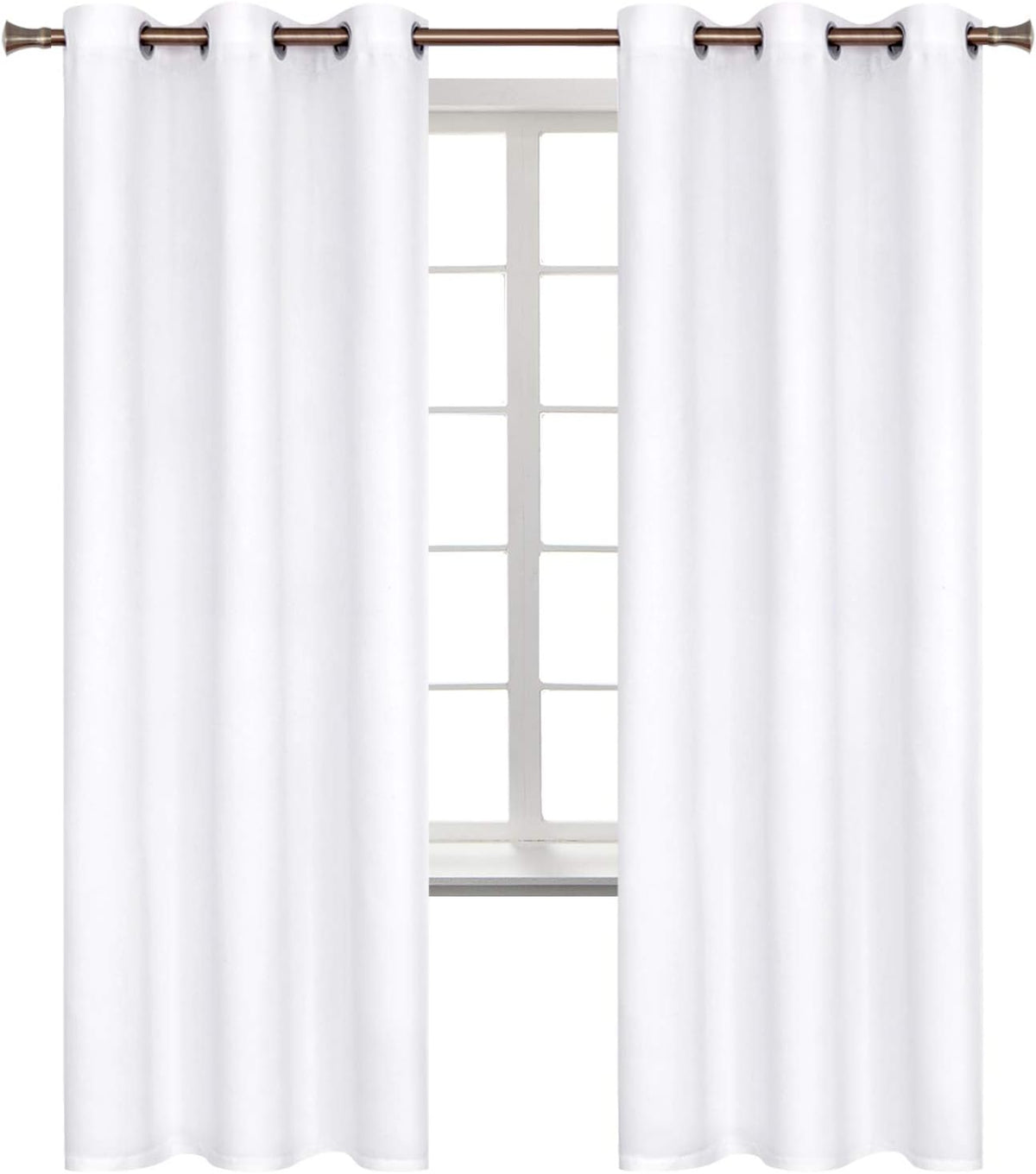 72"L x 42"W polyester curtains in Pure White