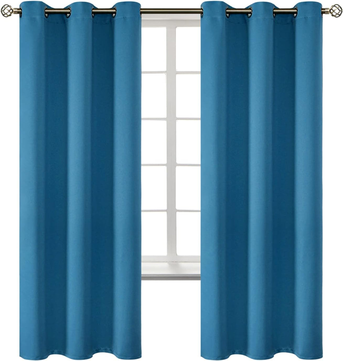 72"L x 42"W polyester curtains in Steel Blue