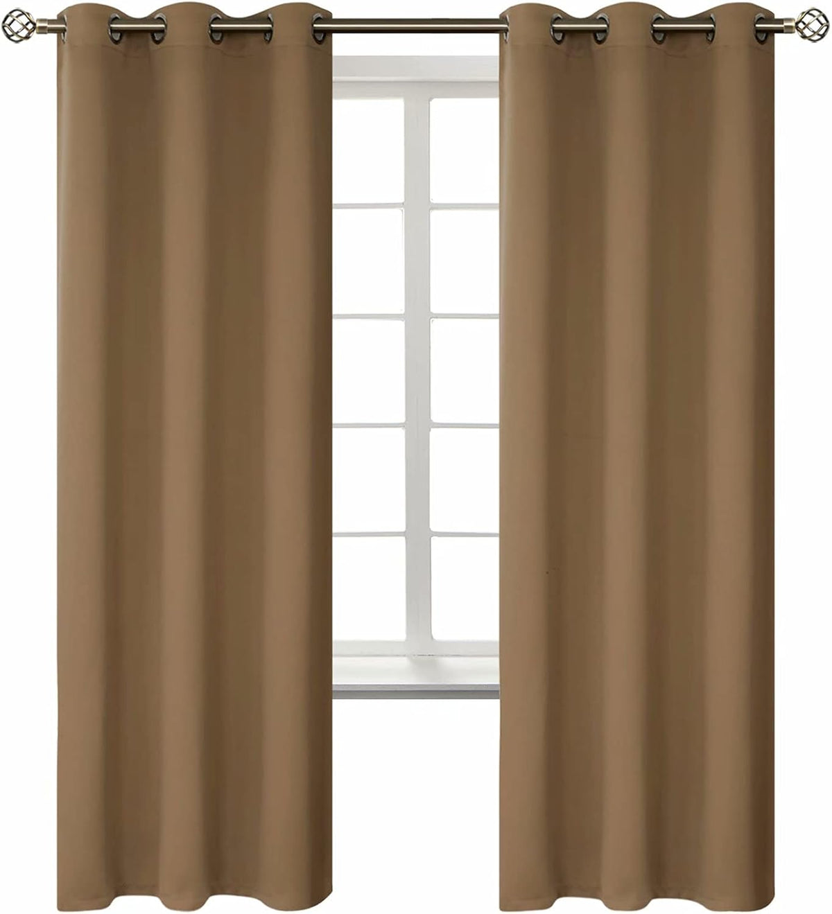72"L x 42"W polyester curtains in Taupe