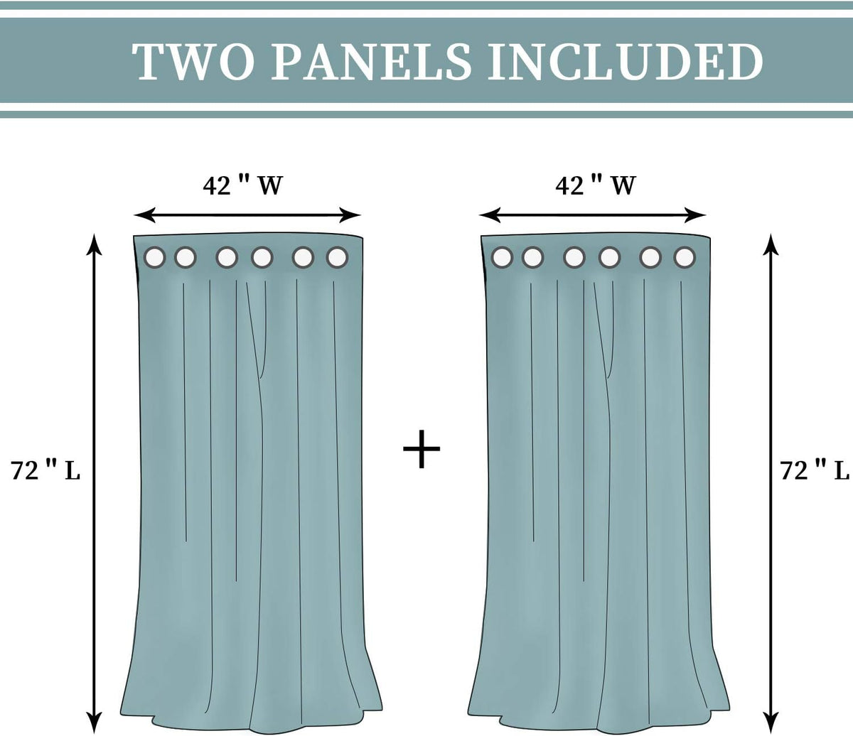 72"L x 42"W polyester curtains in White, alternate view 8