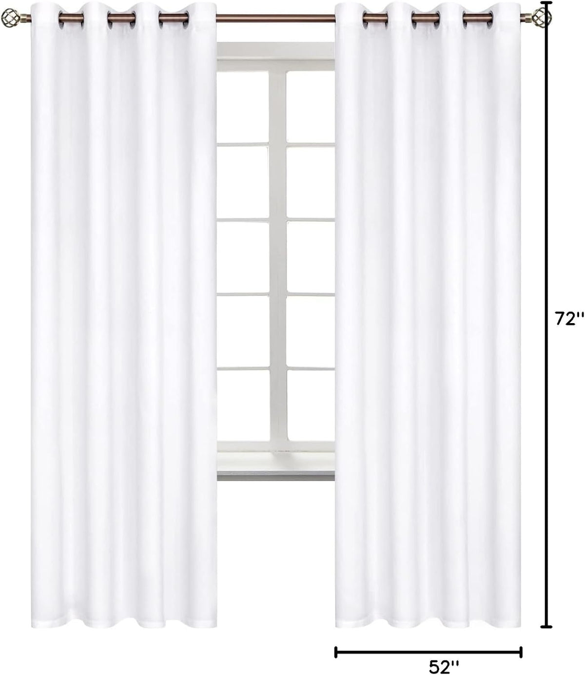 72"L x 52"W polyester curtains in Pure White, alternate view 9